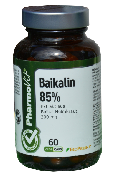 Baikal skullcap extract, high dose, 85% Baikalin, 60 capsules, for infections with bacteria, viruses, fungi, diarrhea, for the liver, against arteriosclerosis